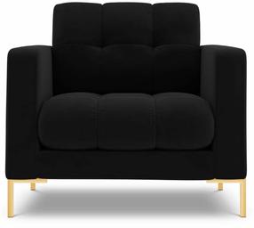 Atpūtas krēsls Cosmopolitan Design Velvet Bali, zelta krās./melns krās., 96 cm x 87 cm x 75 cm
