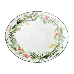 Тарелка обеденная AffekDesign Idyllic, 26.9 см x 26.9 см, белый цв./зеленый цв.