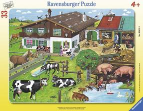 Dėlionė Ravensburger Animals and their Families 066186, 32.5 cm x 24.5 cm, 33 vnt., įvairių spalvų