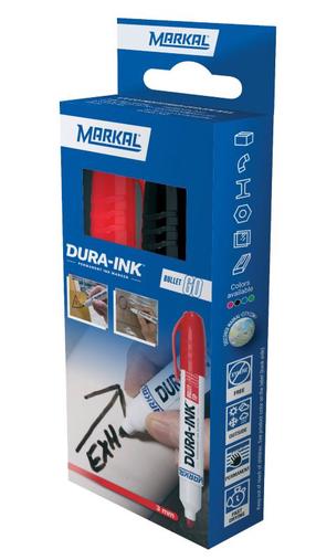 Маркер Markal Permanent, черный цв./красный цв.