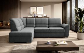 Kampinė sofa Siber Vero 5, pilka sp., kairinė, 186 x 270 cm x 93 cm