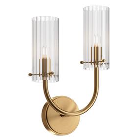 Šviestuvas sieninis Maytoni Arco MOD223WL-02BS1, G9, 2 x 40 W, skaidri sp. / žalvario sp.