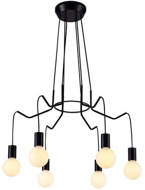 Светильник потолочный Candellux Basso, E27, 6 x 40 Вт, черный цв. / черный цв.