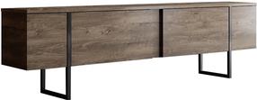TV staliukas Kalune Design Luxe, juoda sp./riešuto sp., 30 cm x 180 cm x 50 cm