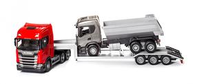 Rotaļu transportlīdzekļu komplekts EMEK Scania S, 1:25, sarkana krās./pelēka krās.