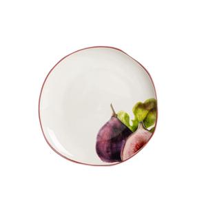 Lėkštė desertinė Homla Skord Figs, 20 cm x 20 cm, balta sp./violetinė sp.