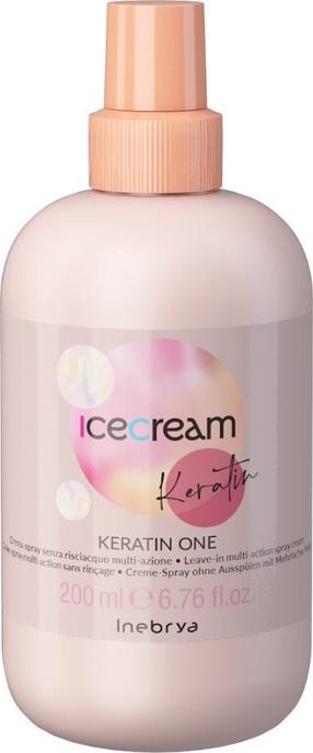 Matu kondicionieris, izsmidzināms Inebrya Ice Cream Keratin One, 200 ml