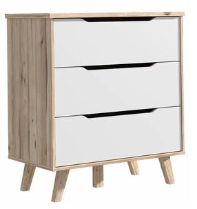 Atvilktņu bloks Forte FINVNKK212-L25, ozola krās./balts krās., 86.3 cm x 80 cm x 42 cm