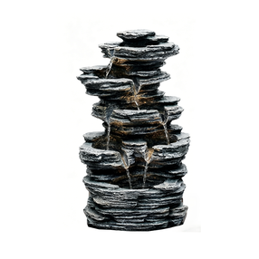 Fontanas "Dekoratyvinis lauko fontanas", 27.5 cm x 19 cm x 47.5 cm, ruda sp./pilka sp.