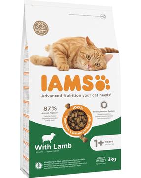 Sausā kaķu barība IAMS Adult, jēra gaļa, 3 kg