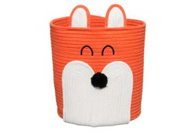 Grozs, rotaļlietām 4Living Happy Fox, balta krās./oranža krās., 28 x 28 x 38 cm