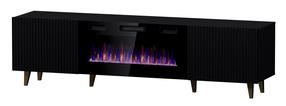 TV staliukas Cama Meble Pafos EF, juoda sp., 180 cm x 42 cm x 49 cm