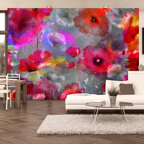 Fototapete Artgeist Painted Poppies 3XLFT267, 245 cm x 350 cm