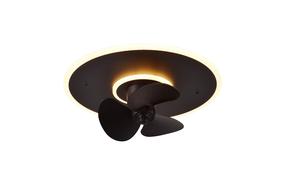 Griestu ventilators ar lampu Trio Nybro, 30 W, 1 gab., melna krās.