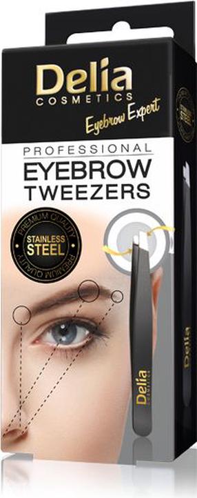 Kosmeetiline pintsett, kulmude jaoks Delia Cosmetics Eyebrow Expert, must v.