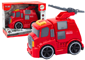 Rotaļu ugunsdzēsēju mašīna Lean Toys Car Model, sarkana krās.