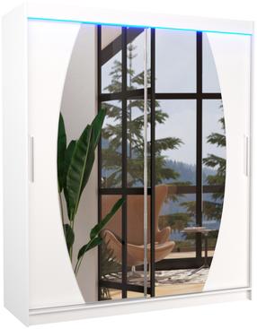 Spinta ADRK Baltimore LED, balta sp., 58 cm x 180 cm x 215 cm, su veidrodžiu