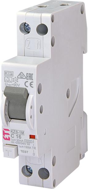 Strāvas noplūdes relejs ETI KZS-1M, 1P, 16 A, 230 V, 30 mA