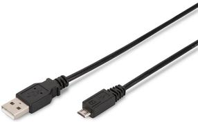Vads Assmann USB 2.0 male, Micro USB B male, 1 m, melna krās.