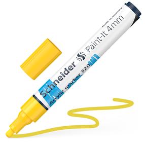 Акриловый маркер Schneider Paint-It 320, 4 мм, желтый цв.