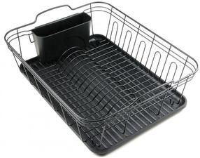 Сушилка для посуды King Hoff KH-1354, 35.5 см x 45 см x 16.5 см, пластик/металл, черный цв.