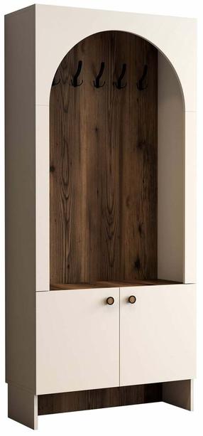 Prieškambario spinta Kalune Design Palermo K, ąžuolo sp./kreminė sp./riešuto sp., 37 cm x 90 cm x 200.6 cm