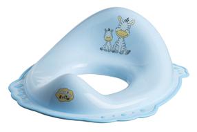 Сиденье для унитаза Maltex Zebra, пластик, синий цв., 13.5 см x 39 см x 30 см
