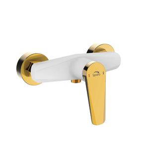 Dušas jaucējkrāns Laveo Rubio, zelta krās./balta krās.
