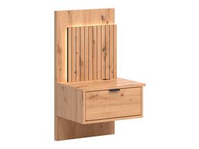 Naktinis staliukas Lamea Left, artisan oak sp., 107 cm x 52.5 cm x 42 cm