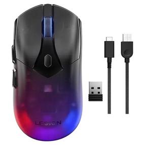 Bezvadu spēļu pele Lenovo Legion M410, rf / usb c, caurspīdīga krās./melna krās.