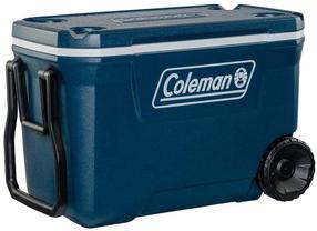 Šaltdėžė Coleman Xtreme 62QT Wheeled, mėlyna sp./balta sp., 70 x 40 cm, 58 l