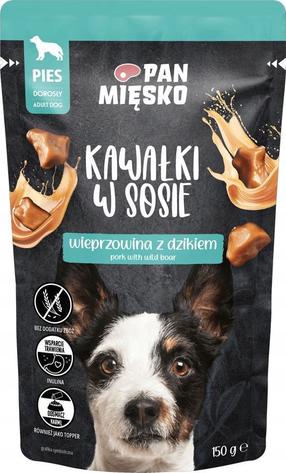 Šlapias šunų maistas Pan Miesko Pork with Wild Boar, 0.15 kg