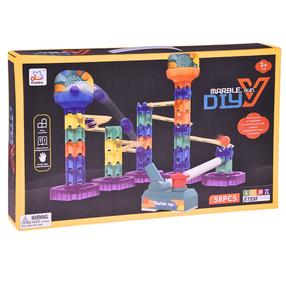Konstruktors ar lodīšu trasi DIY Marble Run, 58 gab., daudzkrāsaina