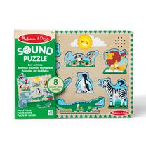 Medinė dėlionė, gyvūnai Melissa & Doug Zoo Sound, įvairių spalvų, 8 vnt.