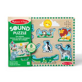 Puidust pusle, loomad Melissa & Doug Zoo Sound, mitmevärviline, 8 tk