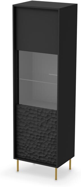 Vitrina Bullet W-1, aukso sp./juoda sp., 41 cm x 55 cm x 185 cm