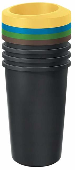 Atliekų rūšiavimo sistema Prosperplast Compacta R, 4X45 L l, mėlyna sp./ruda sp./juoda sp.