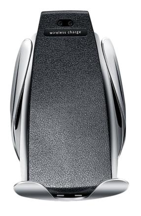 Автомобильное беспроводное зарядное устройство - держатель RoGer S5, USB Type C, черный цв./хромовый цв., 10 Вт