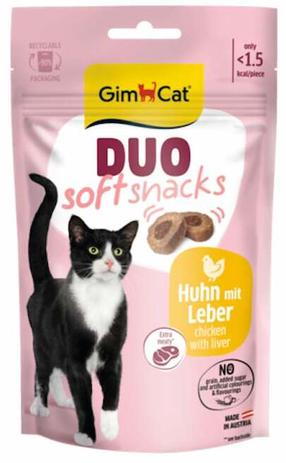 Skanėstas katėms Gimcat Duo Soft, vištiena/kepenėlės, 0.05 kg