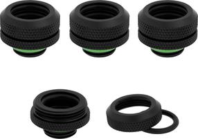 Jungtis Corsair Hydro X Series XF Hardline 14mm OD Fitting, juoda sp., 4 vnt.