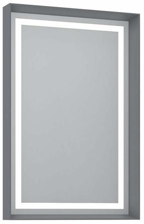 Veidrodis Kalune Design Craft, su apšvietimu, kabinamas, 60 cm x 90 cm, matt grey sp.