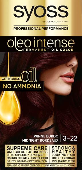 Juuksevärv Schwarzkopf Oleo Intense, midnight bordeaux v., 3-22, 115 ml