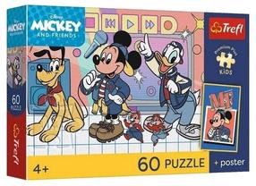 Puzle Trefl Mouse team / Disney, 27 cm x 20 cm, 60 gab.