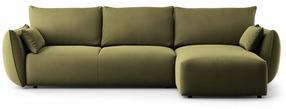 Kampinė sofa - lova Cosmopolitan Design Matera, žalia sp., dešininė, 173 x 253 cm x 86 cm
