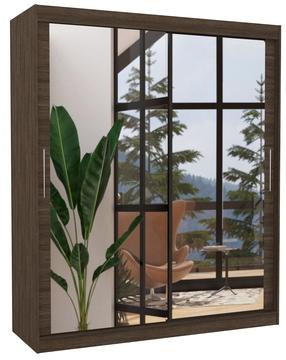 Шкаф ADRK Ettore 180, коричневый цв., 58 см x 180 см x 215 см, с зеркалом