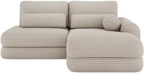Kampinė sofa - lova Ripeli, šviesiai smėlinė, dešininė, 175 x 217 cm x 96 cm