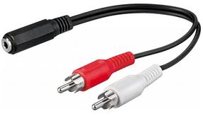 Провод Goobay RCA male x 2, 3.5mm female, 0.2 м, черный цв.