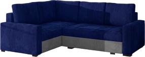 Kampinė sofa Corona Kronos 09, Paros 05, pilka sp./tamsiai mėlyna sp., kairinė, 162 x 235 cm x 90 cm