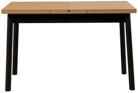 Stalas išskleidžiamas Kalune Design Oliver Open, ruda sp./juoda sp., 120 - 155 cm x 75 cm x 75 cm