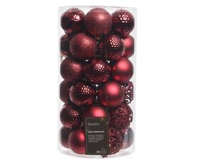 Jõulupuu ehe Decoris, punane v., 6 cm, plastik, 37 tk